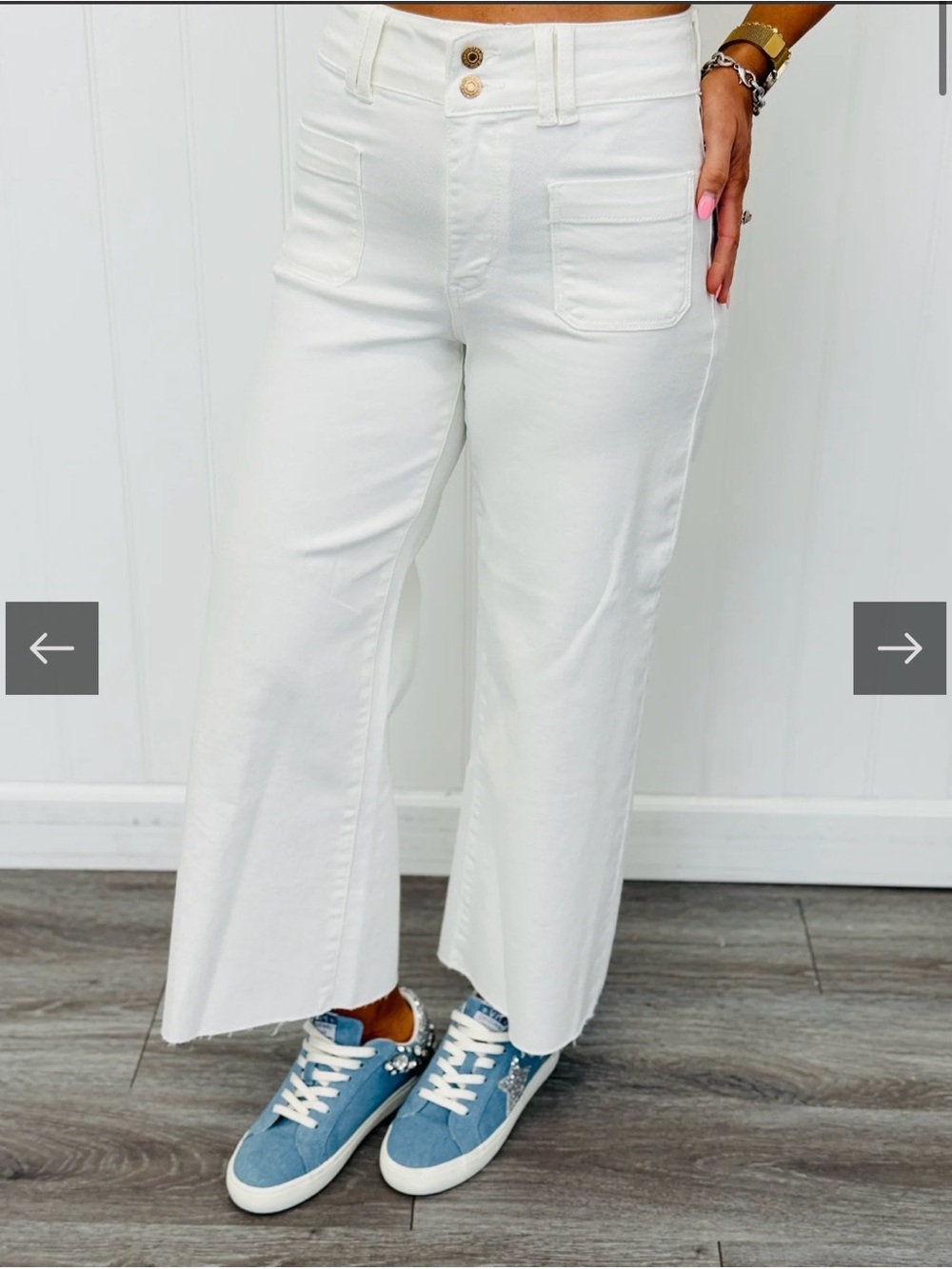Judy Blue White Cropped Wide-Leg Pants
